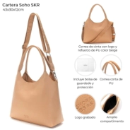 CARTERA SOHO SKORA 43x30x12 CM BEIGE