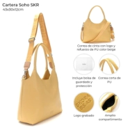 CARTERA SOHO SKORA 43x30x12 CM BUTTERMILK