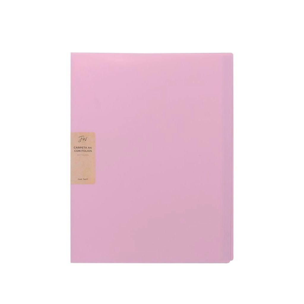 CARPETA A4 PASTEL CON 20 FOLIOS FW
