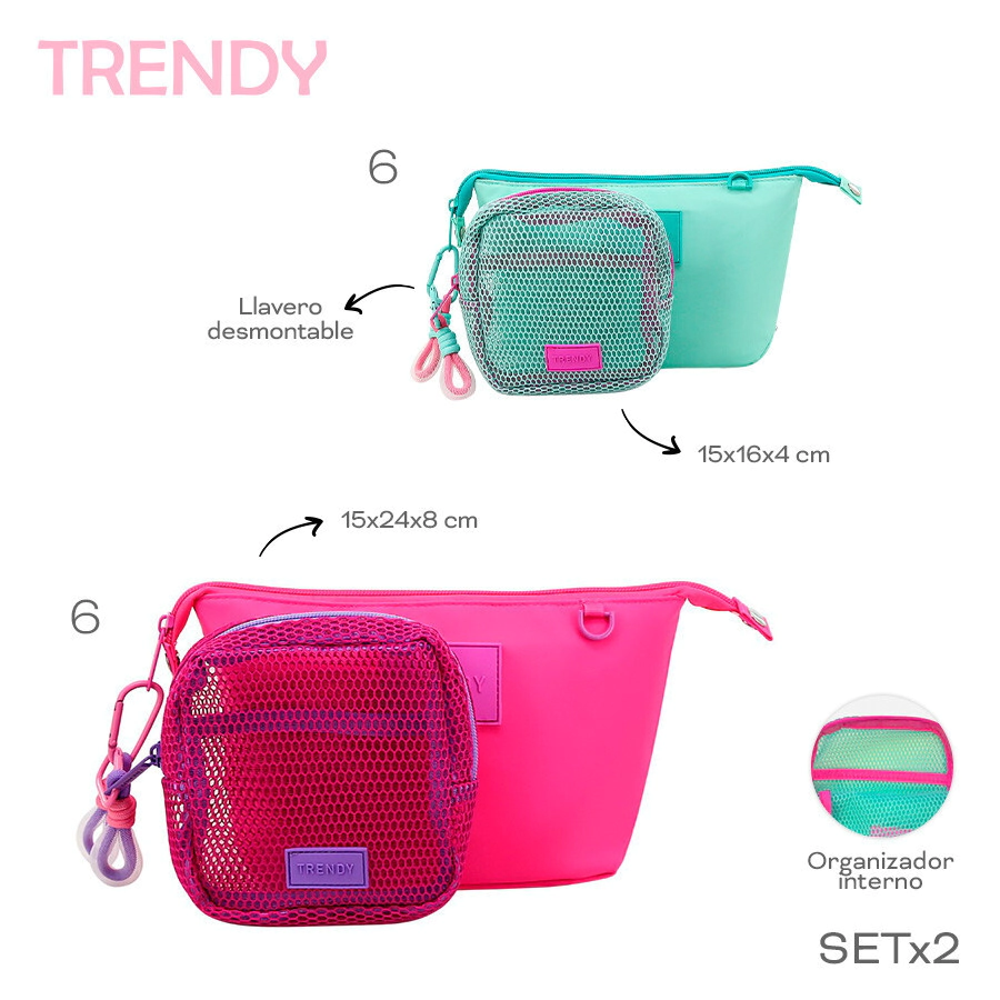 SET PORTACOSMETICOS TRENDY