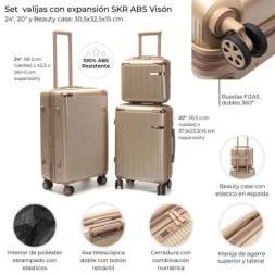 SET VALIJAS 20"/24" + BEAUTY SKORA BS AS HARD ABS VISON