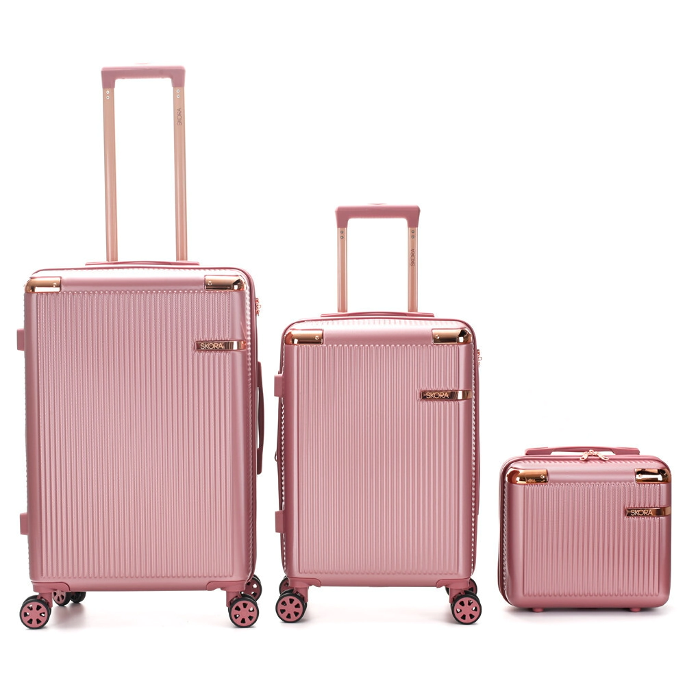 SET VALIJAS 20"/24" + BEAUTY SKORA BS AS ABS ROSE