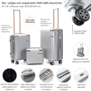 SET VALIJAS 20"/24" + BEAUTY SKORA BS AS ABS ALUMINIO