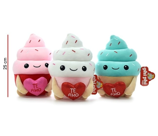 PELUCHE HELADO CON CORAZON 25CM PHI PHI TOYS