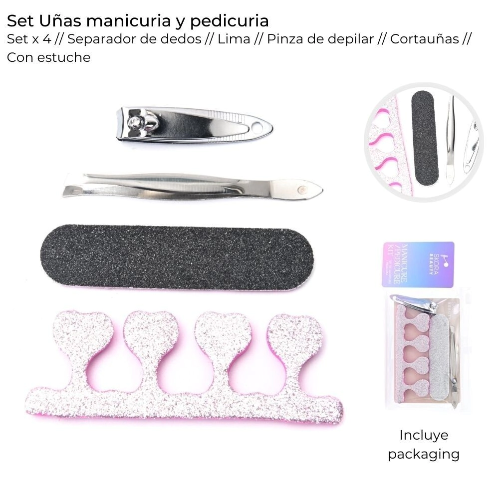 SET U�AS MANICURA Y PEDICURA X4 SKORA