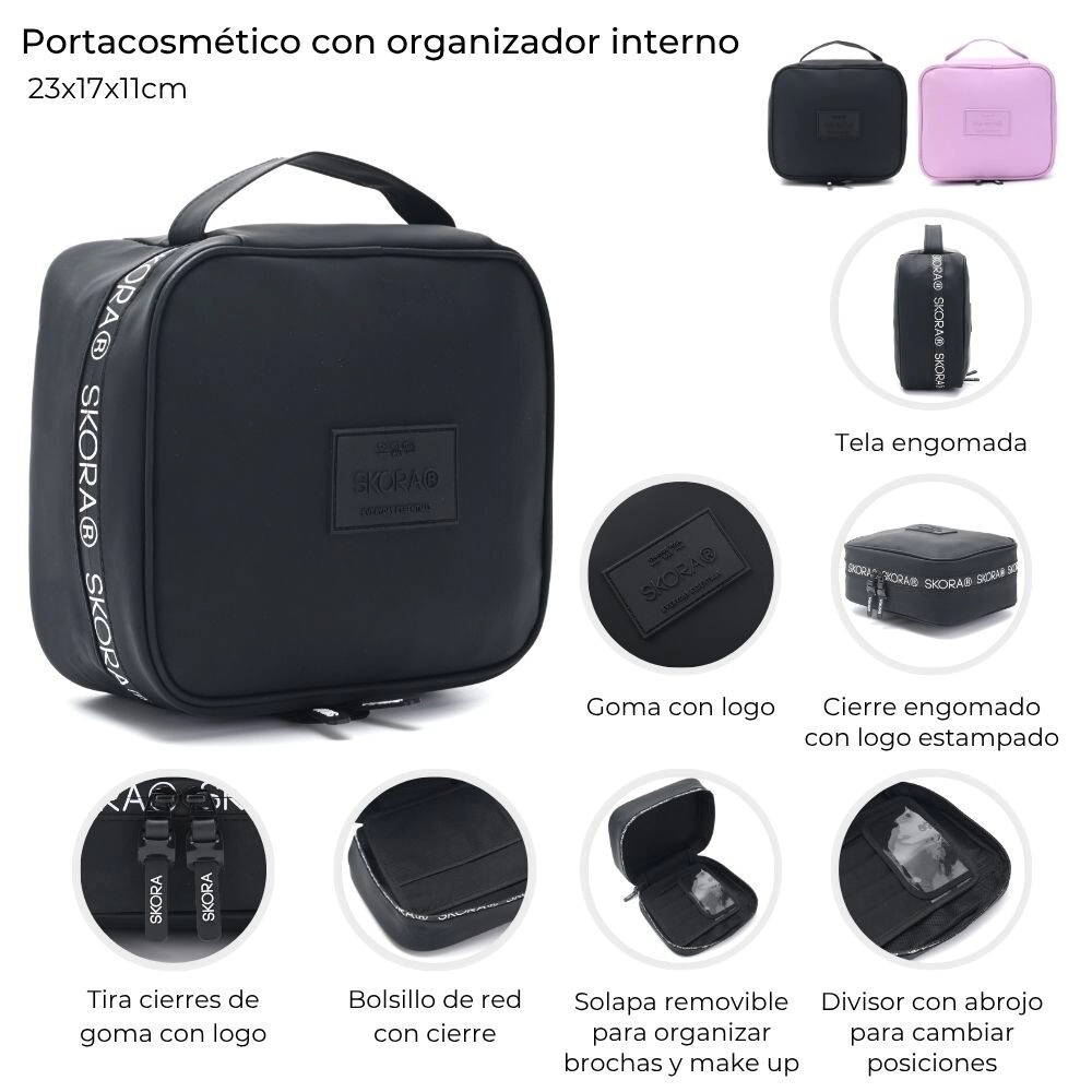PORTACOSMETICO CON ORGANIZADOR INTERNO SKORA