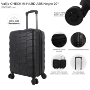 VALIJA NEW CHECK IN HARD ABS NEGRA 20"