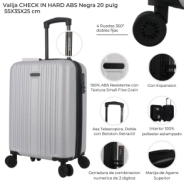 VALIJA CHECK IN HARD ABS SILVER 20"