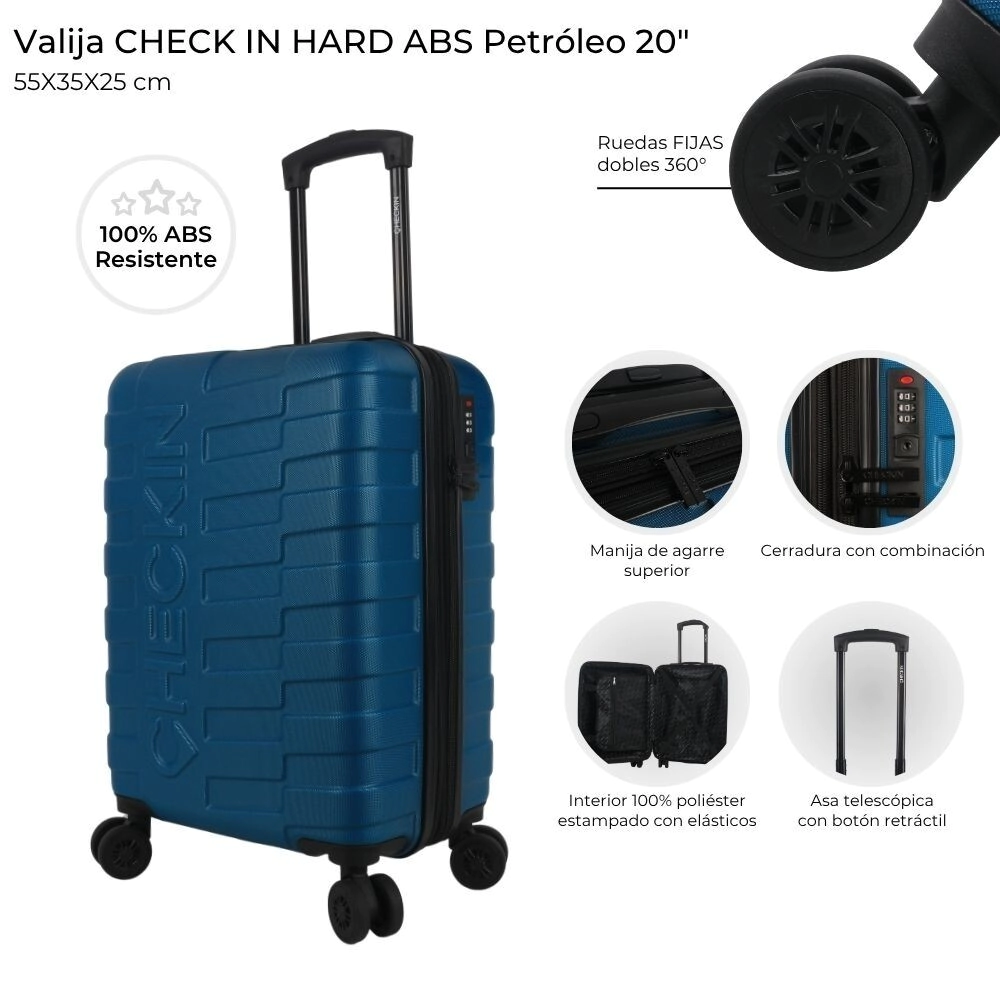 VALIJA CHECK IN HARD ABS PETROLEO 20"
