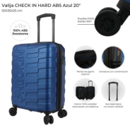 VALIJA CHECK IN HARD ABS AZUL 20"