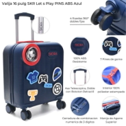 VALIJA 16" SKORA LETS PLAY PINS ABS AZUL