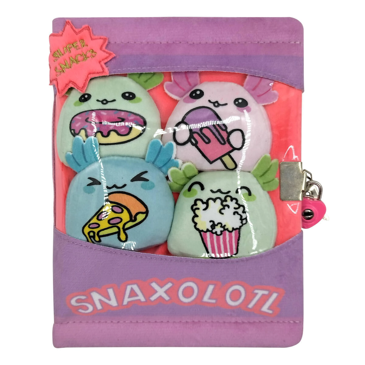 DIARIO PLUSH A5 RAYADO CON MINI PELUCHE CRESKO