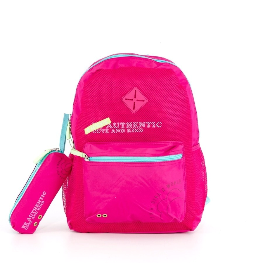 SET MOCHILA ESCOLAR + CARTUCHERA BAGCHERRY ROSA (3440005)