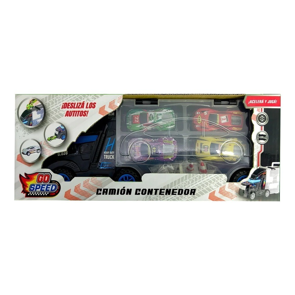 CAMION A FRICCION CON VEHICULOS