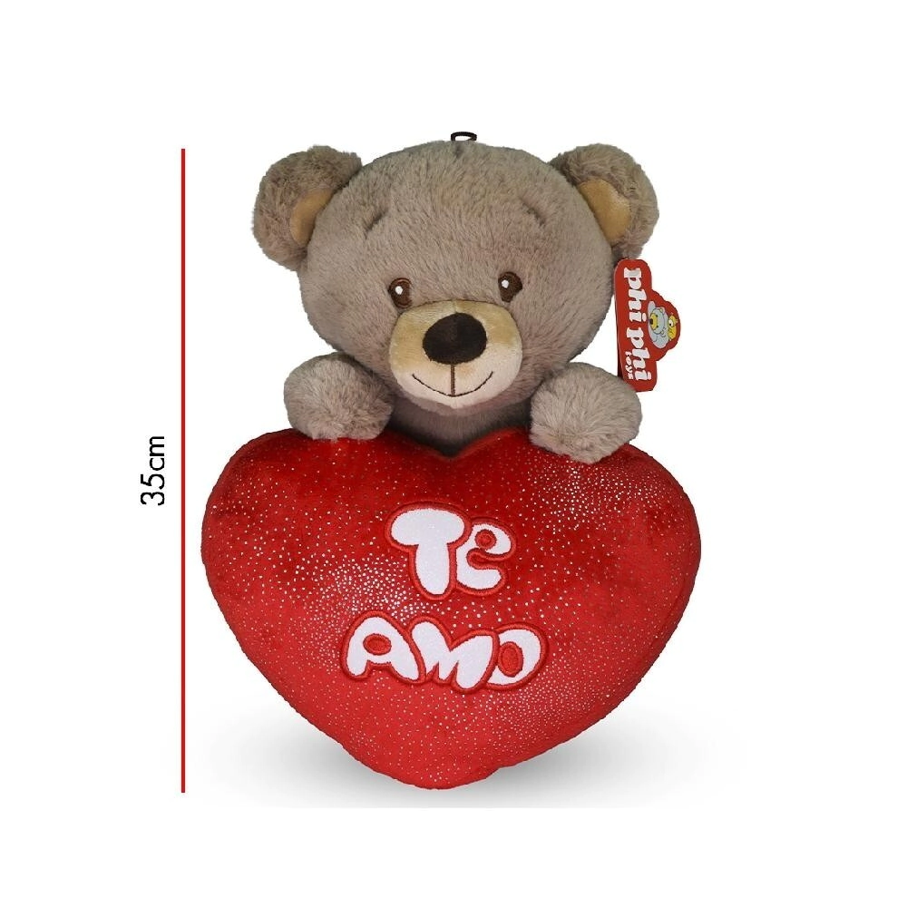 PELUCHE OSO CON CORAZON 35CM PHI PHI TOYS