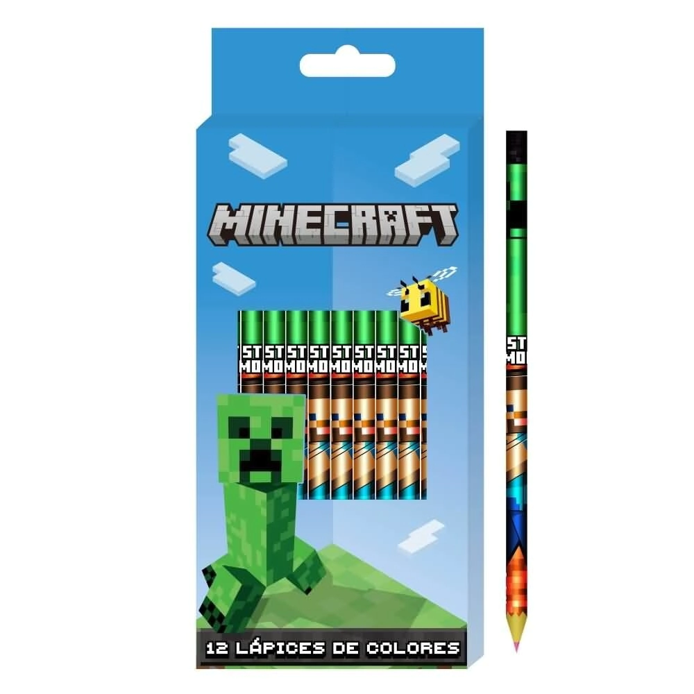 Lapices color Minecraft x12