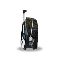 Mochila Spiderman 12" Mask Black c/carro