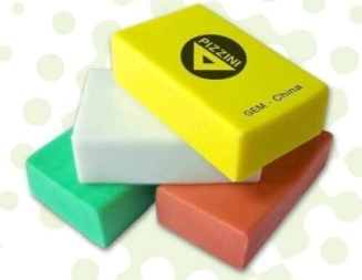 Goma escolar mini 30x20x10 mm Fluo (SOLO X 60 UNIDADES)