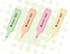 Resaltador Punta Biselada Celeste Pastel Pizzini