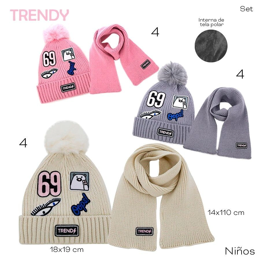 Set Gorro y Bufanda Trendy